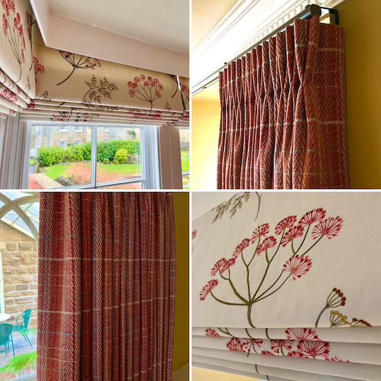 Handmade Roman Blind in Tiger Blue fabric from Charlotte Gaisford Jo